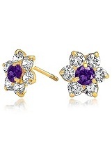 admirable little flower baby birthstone earrings